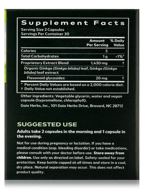 Ginkgo Leaf - 60 Vegan Liquid Phyto-Caps® - Alternate View 7
