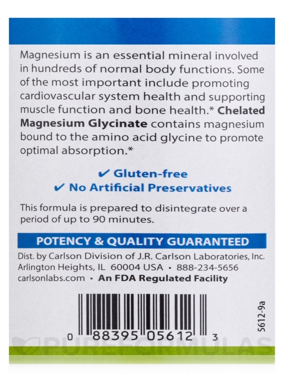 Chelated Magnesium Glycinate 200 mg - 180 Tablets - Alternate View 4