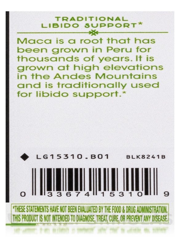 Maca Root 525 mg - 100 Capsules - Alternate View 6