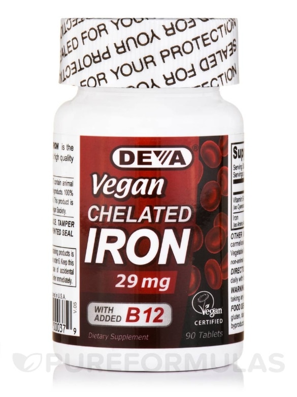 Vegan Chelated Iron 29 mg - 90 Tablets