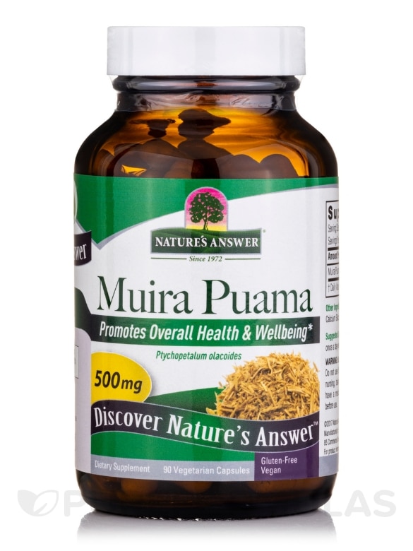 Muira Puama 500 mg - 90 Vegetarian Capsules - Alternate View 2
