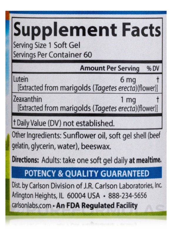 Lutein 6 mg - 60 Soft Gels - Alternate View 3