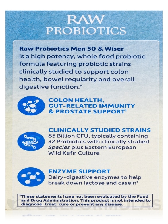 Raw Probiotics Men 50 & Wiser - 90 Vegetarian Capsules - Alternate View 9