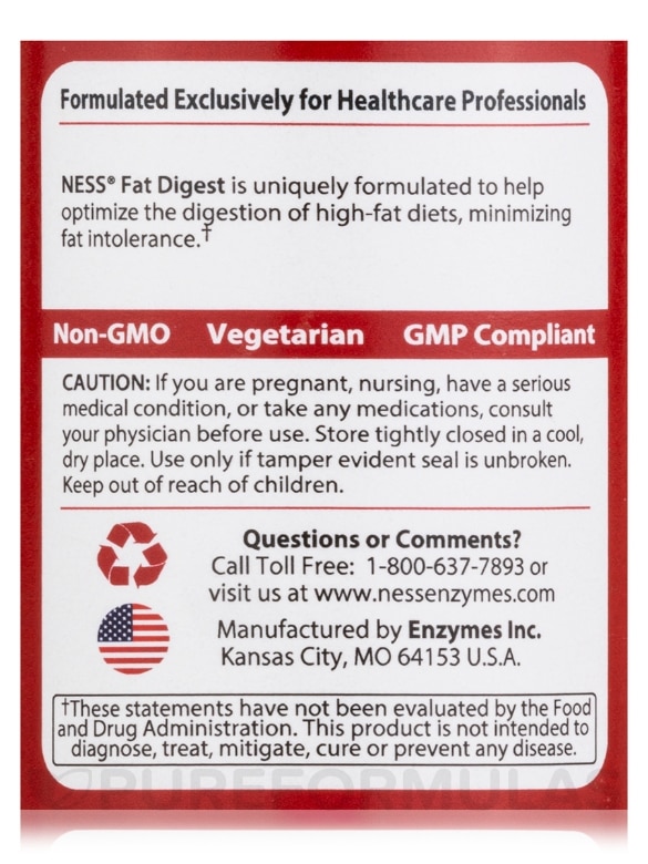 Fat Digest (Formula 18) - 180 Vegetarian Capsules - Alternate View 4