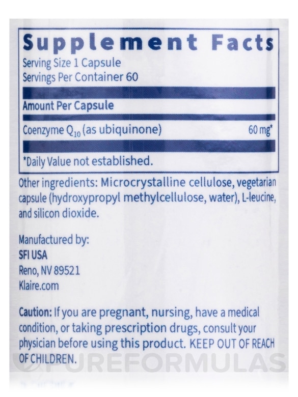 CoEnzyme Q10 60 mg - 60 Vegetarian Capsules - Alternate View 3