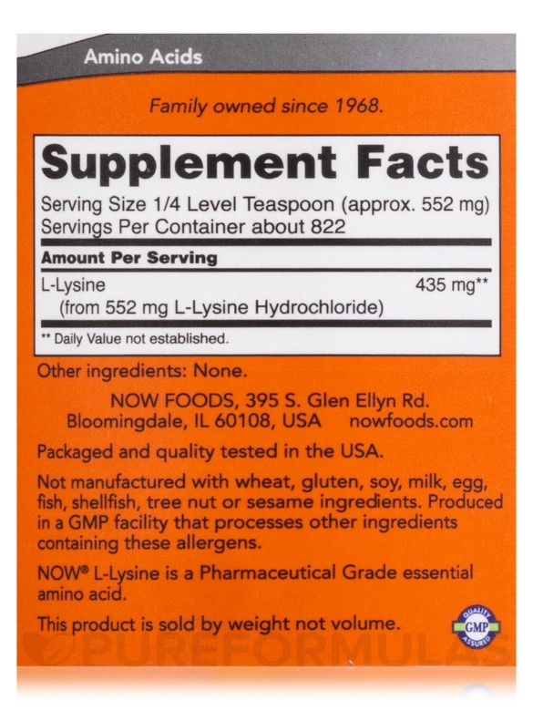 L-Lysine Pure Powder - 1 lb (454 Grams) - Alternate View 3
