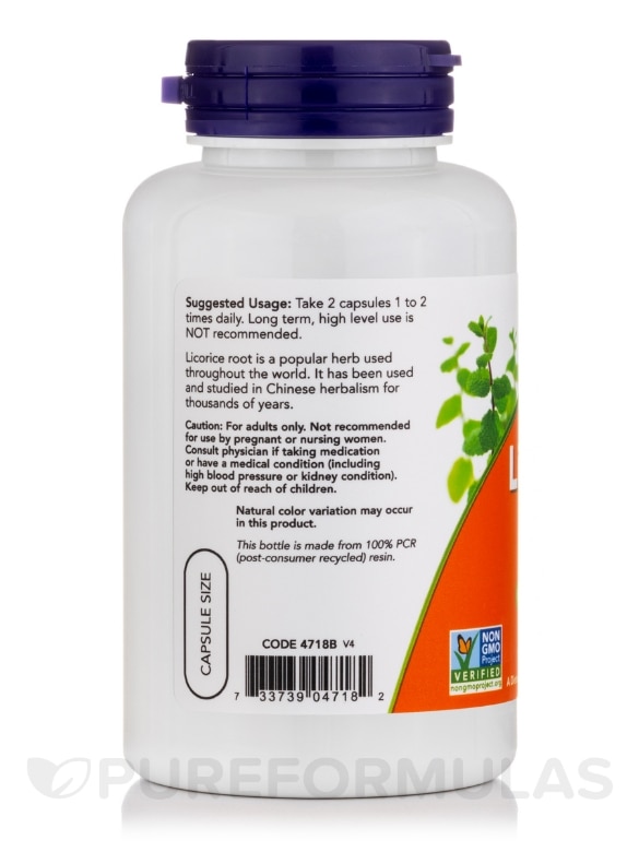 Licorice Root 450 mg - 100 Capsules - Alternate View 2