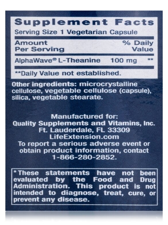 L-Theanine 100 mg - 60 Vegetarian Capsules - Alternate View 3