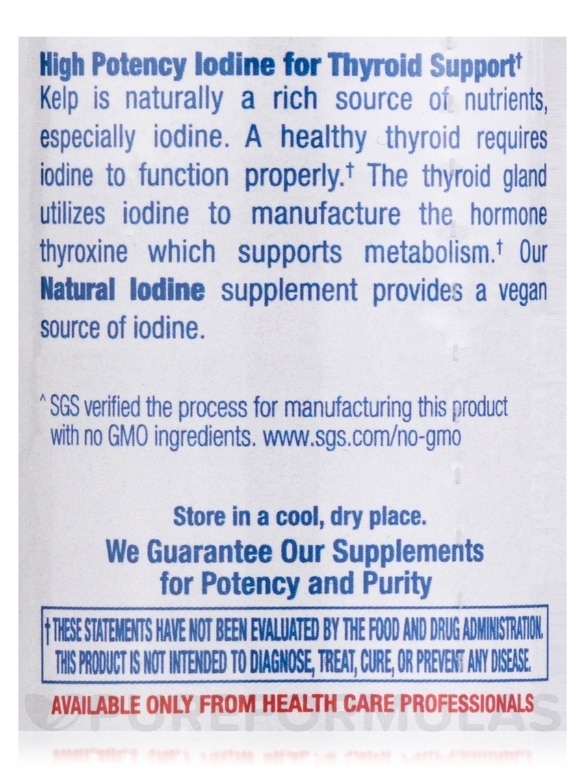 Natural Iodine from Kelp - 100 Vegetarian Tablets - Alternate View 5