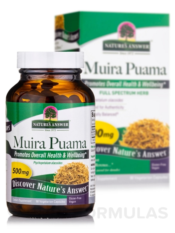 Muira Puama 500 mg - 90 Vegetarian Capsules - Alternate View 1