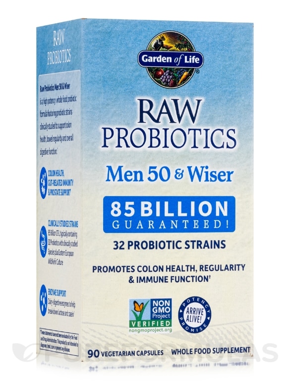 Raw Probiotics Men 50 & Wiser - 90 Vegetarian Capsules