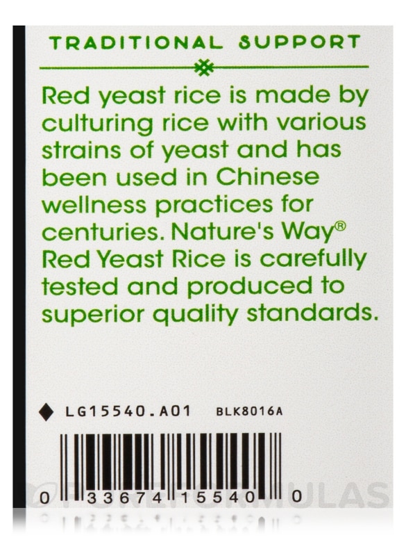 Red Yeast Rice - 120 Vegan Capsules - Alternate View 6