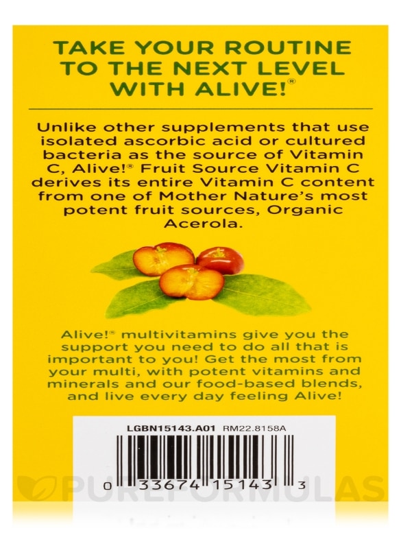Alive!® Vitamin C Powder - 4.23 oz (120 Grams) - Alternate View 8