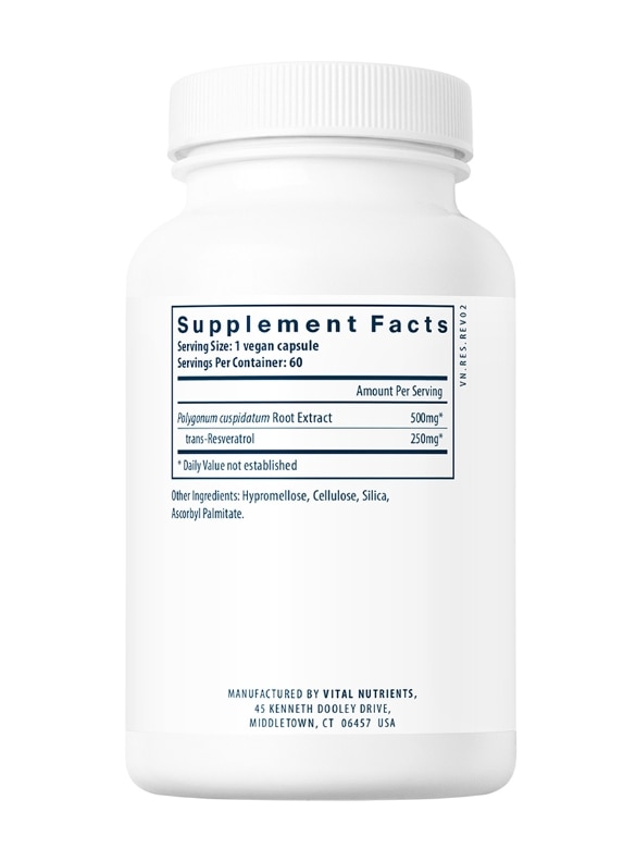 Resveratrol (Ultra High Potency) 500 mg - 60 Vegetarian Capsules - Alternate View 3