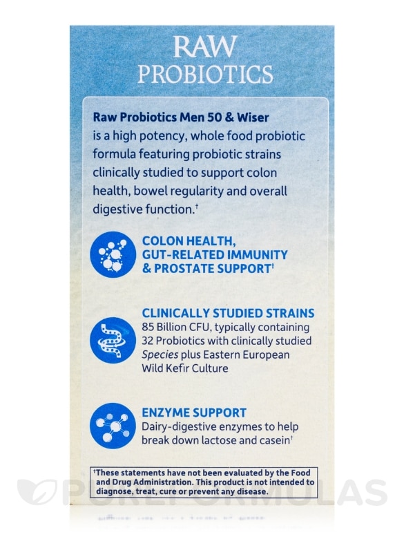 Raw Probiotics Men 50 & Wiser - 90 Vegetarian Capsules - Alternate View 6