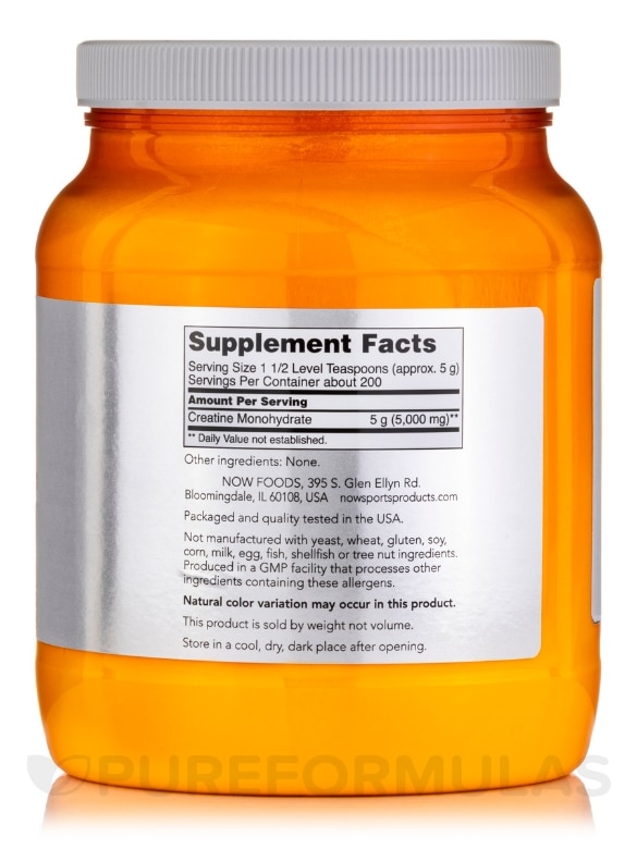 NOW® Sports - Creatine Monohydrate Powder - 2.2 lbs (1 kg) - Alternate View 1