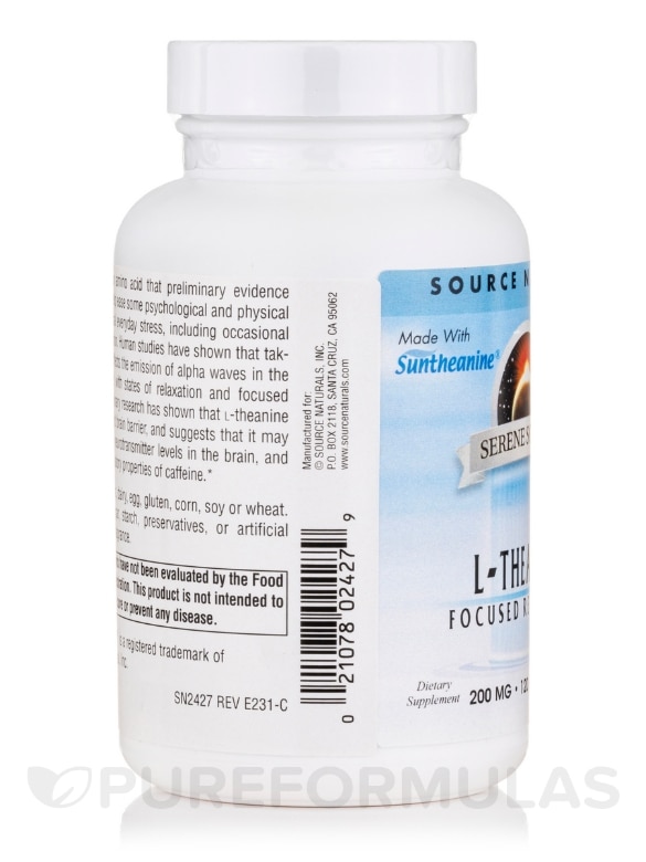 L-Theanine 200 mg - 120 Capsules - Alternate View 3
