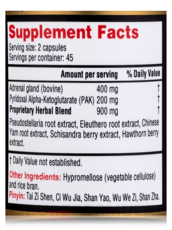 Adrenosen™ (Adrenal Herbal Supplement) - 90 Capsules - Alternate View 3