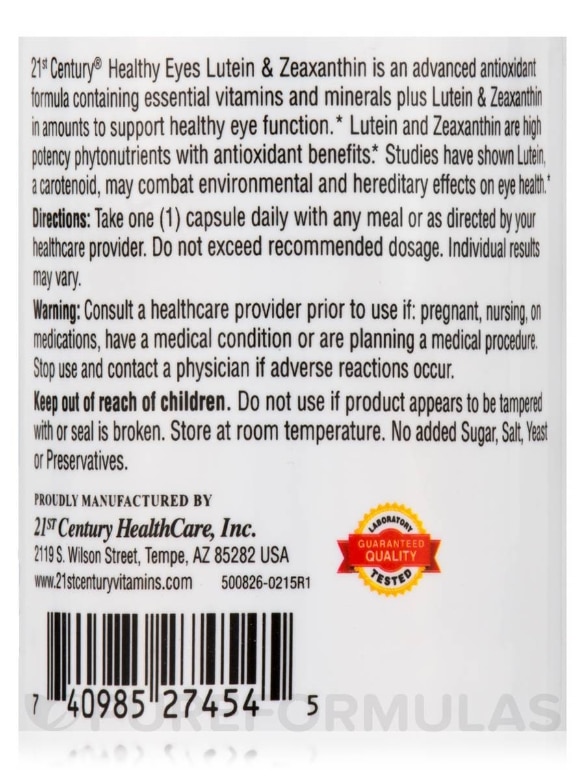 Healthy Eyes Lutein and Zeaxanthin - 60 Capsules - Alternate View 4
