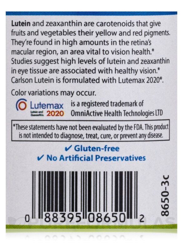 Lutein 6 mg - 60 Soft Gels - Alternate View 4