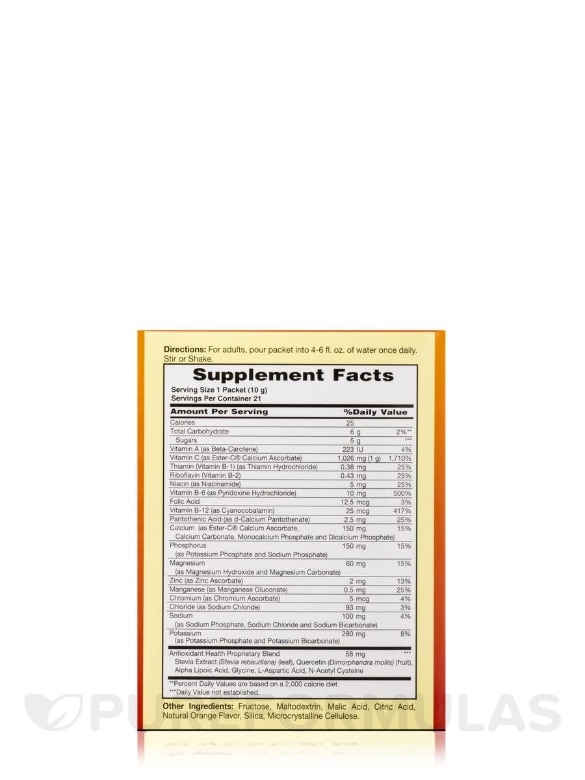 Ester-C® 1000 mg Effervescent Orange Powder - 1 Box of 21 Single Serving Packets - Alternate View 4