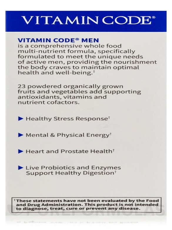 Vitamin Code® - Men's Multivitamin Capsules - 120 Vegetarian Capsules - Alternate View 9