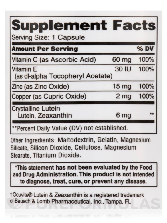 Healthy Eyes Lutein and Zeaxanthin - 60 Capsules - Alternate View 3