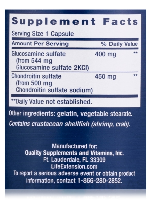 Glucosamine/Chondroitin Capsules - 100 Capsules - Alternate View 3