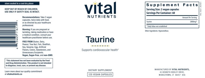 Taurine 1000 mg - 120 Capsules - Alternate View 4