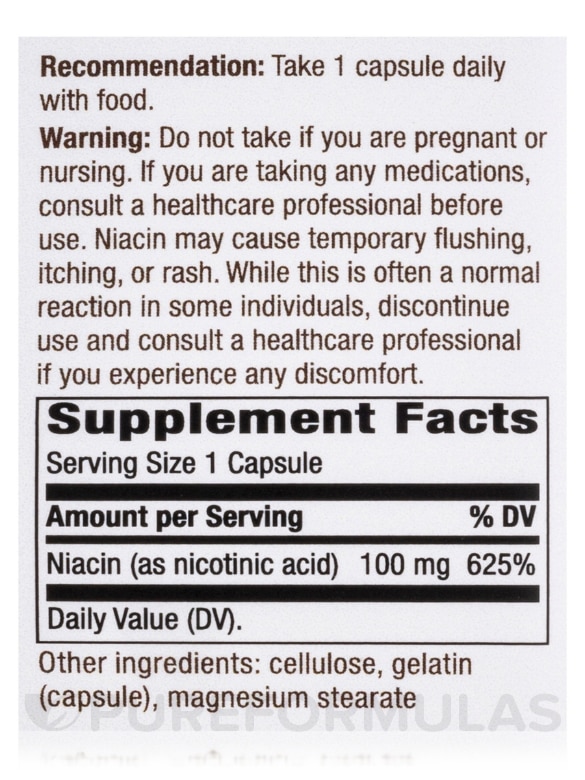 Niacin (Vitamin B3) - 100 Capsules - Alternate View 4