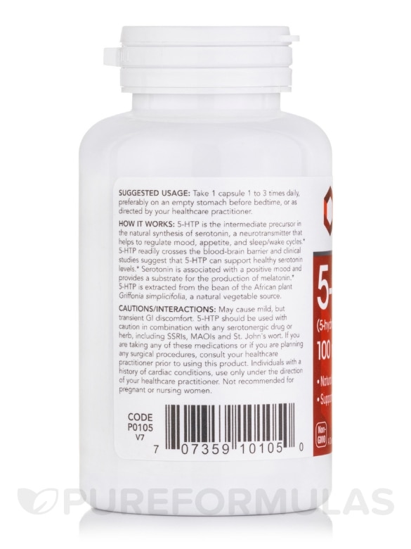 5-HTP 100 mg - 90 Veg Capsules - Alternate View 2