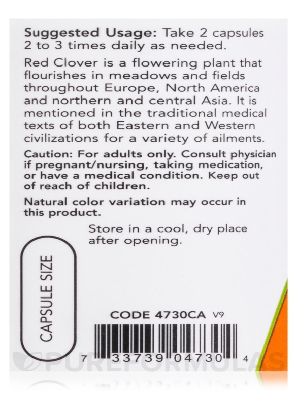 Red Clover 375 mg - 100 Capsules - Alternate View 4