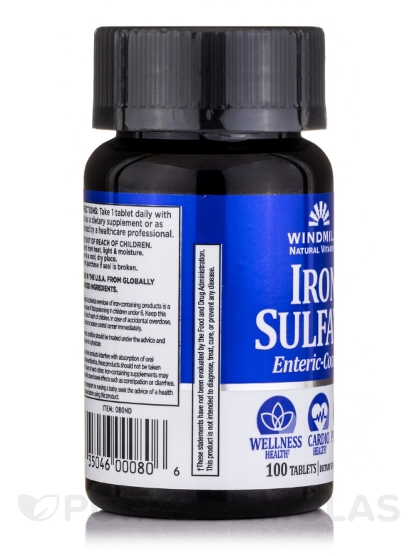 Iron Sulfate (Enteric-Coated) - 100 Tablets - Alternate View 3