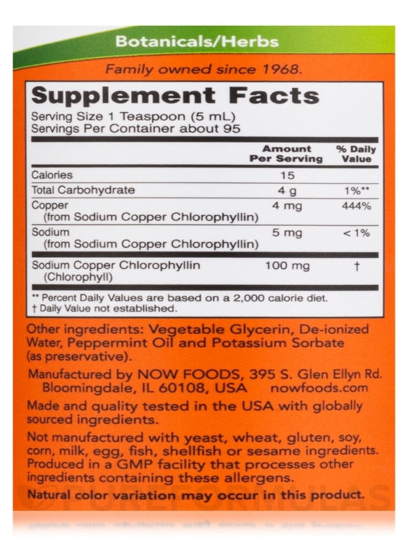 Liquid Chlorophyll Natural Mint Flavor - 16 fl. oz (473 ml) - Alternate View 3