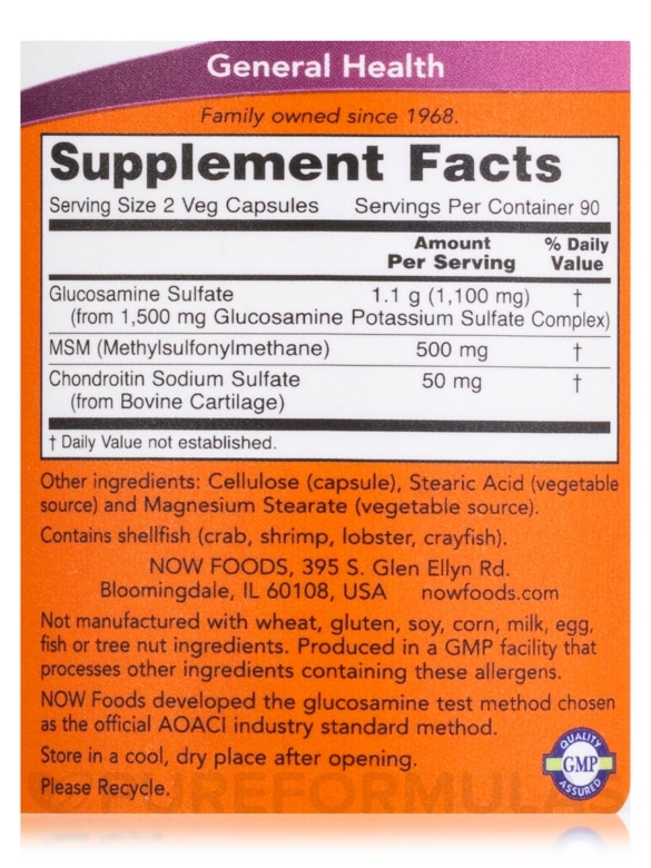 Glucosamine & MSM - 180 Veg Capsules - Alternate View 3