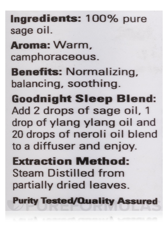 NOW® Essential Oils - Sage Oil - 1 fl. oz (30 ml) - Alternate View 4