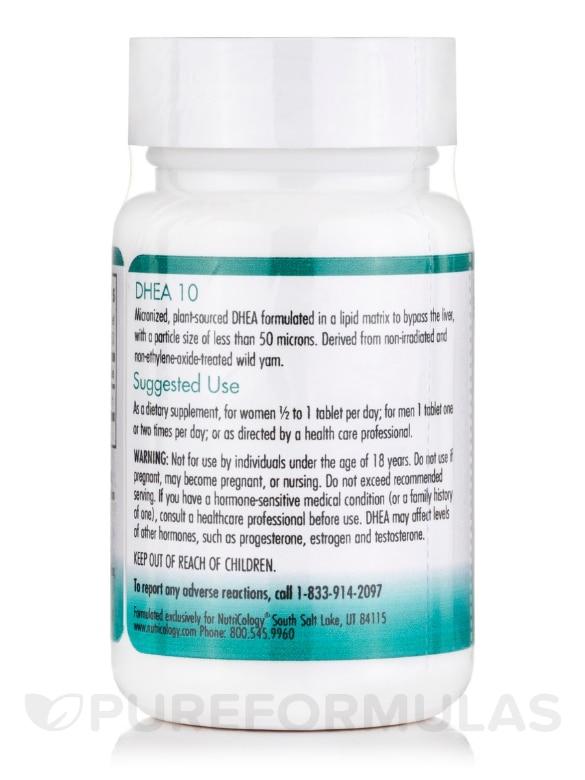 DHEA 10 mg Micronized Lipid Matrix - 60 Score Tablets - Alternate View 2
