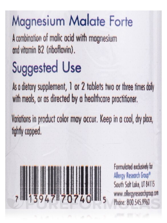 Magnesium Malate Forte - 120 Tablets - Alternate View 4