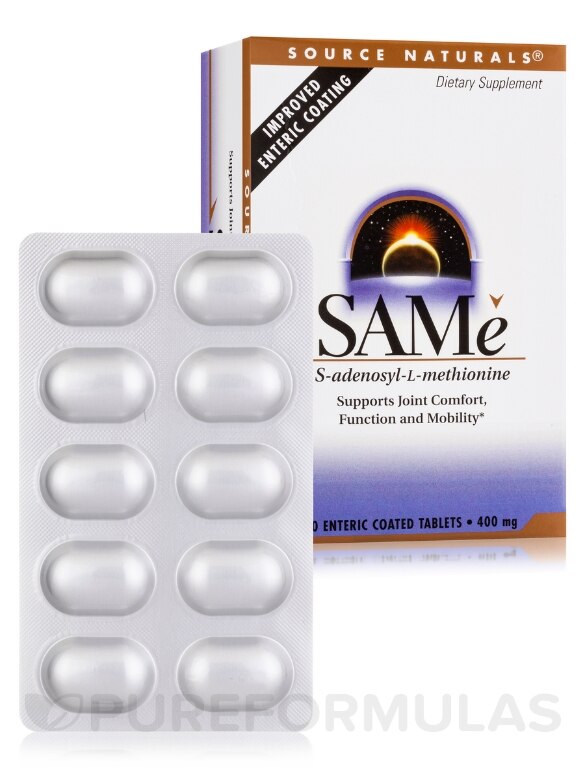 SAMe (S-Adenosyl-L-Methionine) 400 mg - 30 Tablets - Alternate View 1