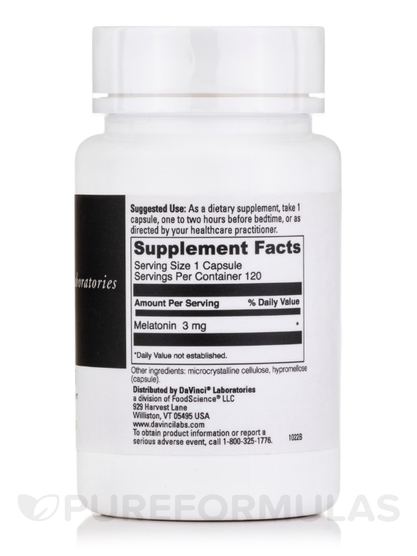 Melatonin-3 3 mg - 120 Capsules - Alternate View 1