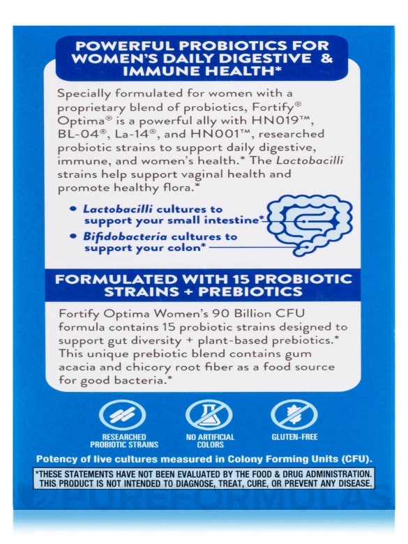 Fortify™ Optima® Women's Probiotic 90 Billion - 30 Vegetarian Capsules - Alternate View 8