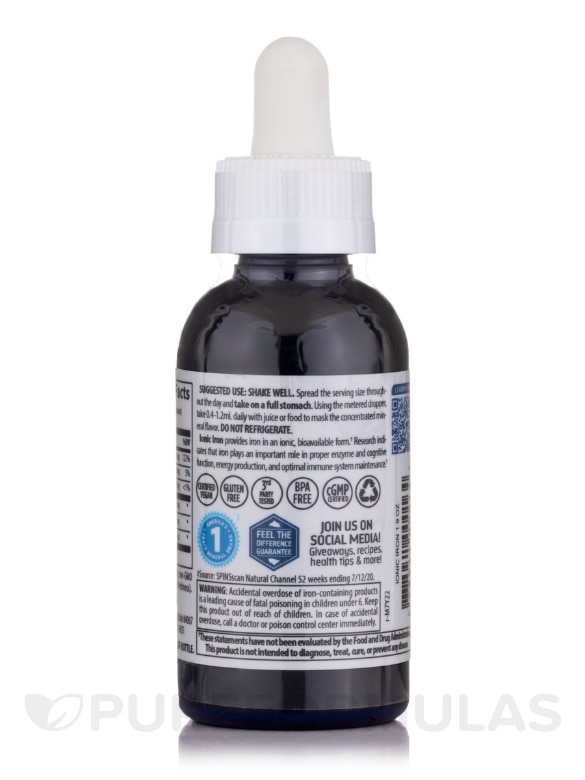Liquid Ionic Iron 22 mg - 1.9 fl. oz (56 ml) - Alternate View 2