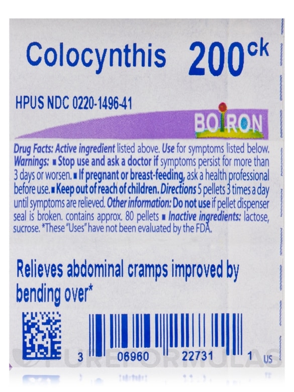 Colocynthis 200ck - 1 Tube (approx. 80 pellets) - Alternate View 4