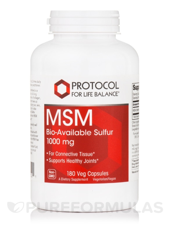 MSM 1000 mg - 180 Veg Capsules