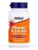 Vitamin D-3 & K-2 1000 IU/45 mcg - 120 Veg Capsules