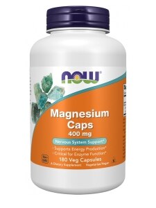 Magnesium Caps 400 mg - 180 Veg Capsules - NOW | PureFormulas
