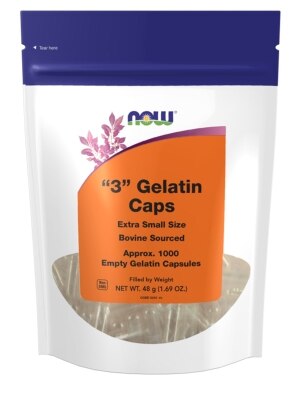 '3' Gelatin Caps (Bovine Sourced) by NOW