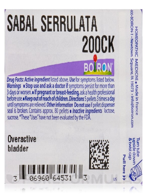 Sabal serrulata 200ck - 1 Tube (approx. 80 pellets) - Alternate View 4