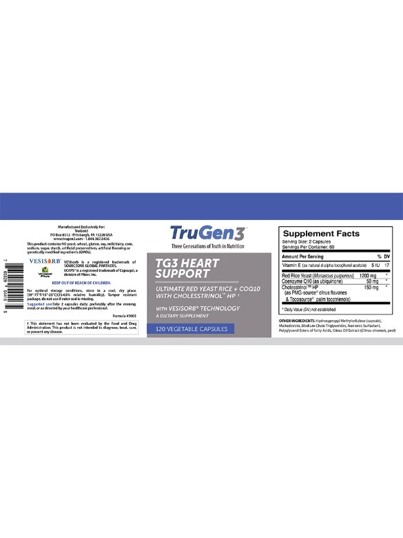TG3 Heart Support - 120 Vegetable Capsules - Alternate View 1