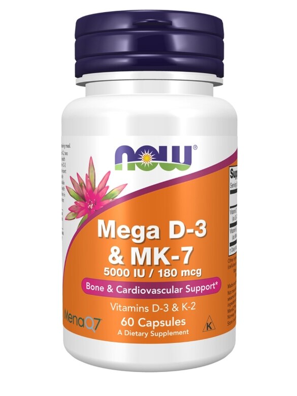Mega D-3 & MK-7 (5,000 IU & 180 mcg) - 60 Veg Capsules